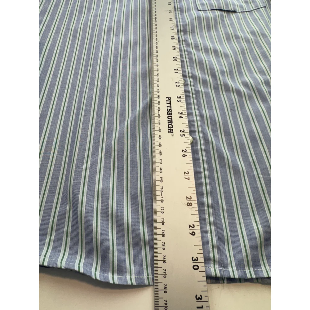 Abercrombie & Fitch Men's Long Sleeve Shirt Muscle Fit Blue Striped Cotton XL